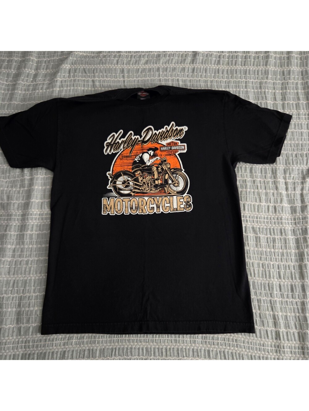 Harley-Davidson motorcycle graphic black T-shirt
